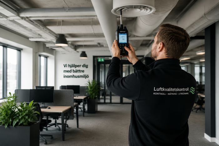 Luftmätning och kontroll av inomhusluft i arbetsmiljö